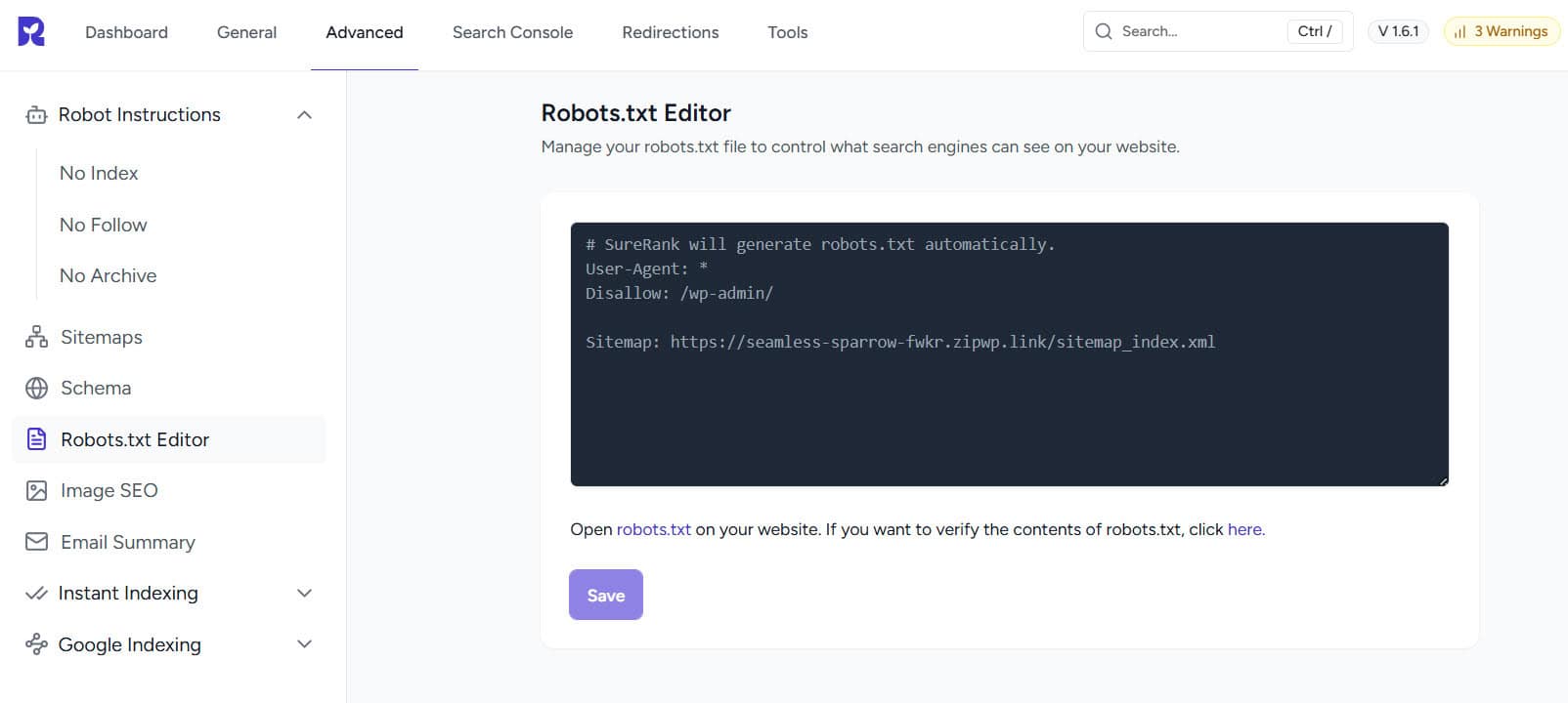 SureRank 教學：robots.txt 編輯器