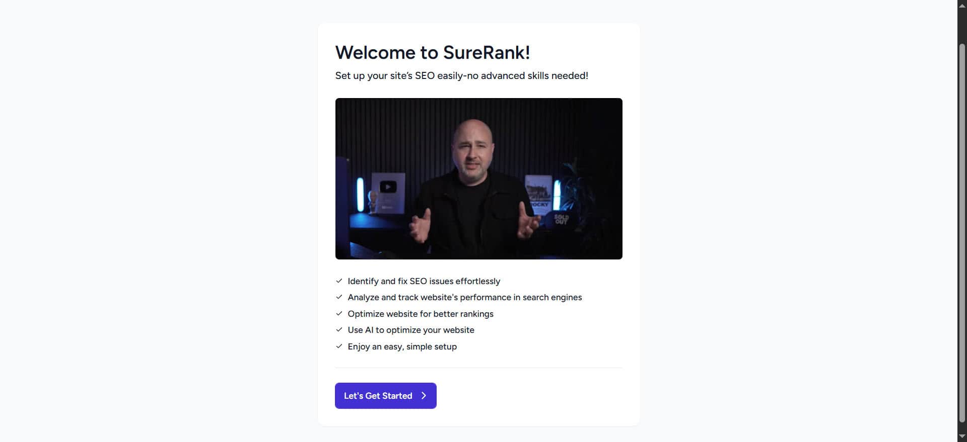 SureRank 教學：設定精靈歡迎畫面